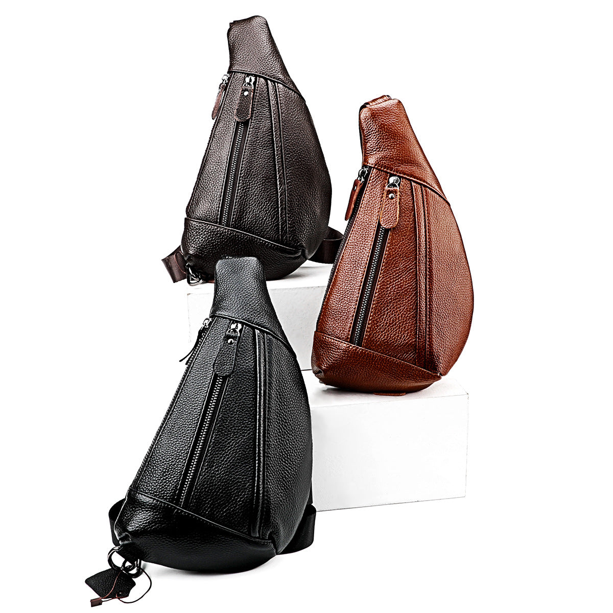 Men's Attractive Summer Leather Hanging Fashion Men's Chest Bags