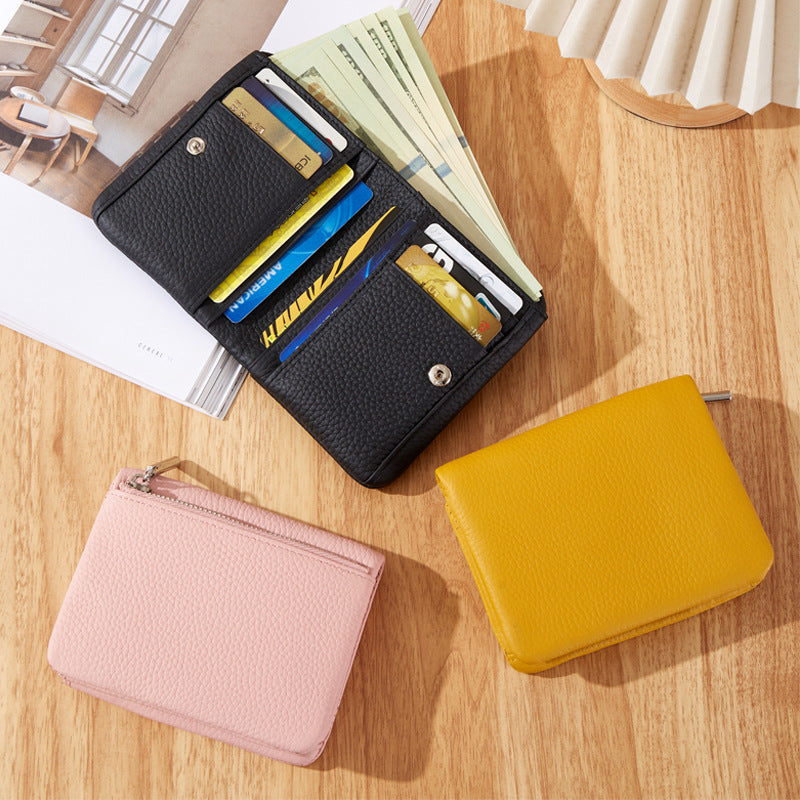 First Layer Cowhide Unisex Thin Section Ladies Wallet