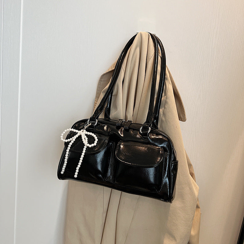 Niche Retro Underarm Double Pocket Stitching Bags
