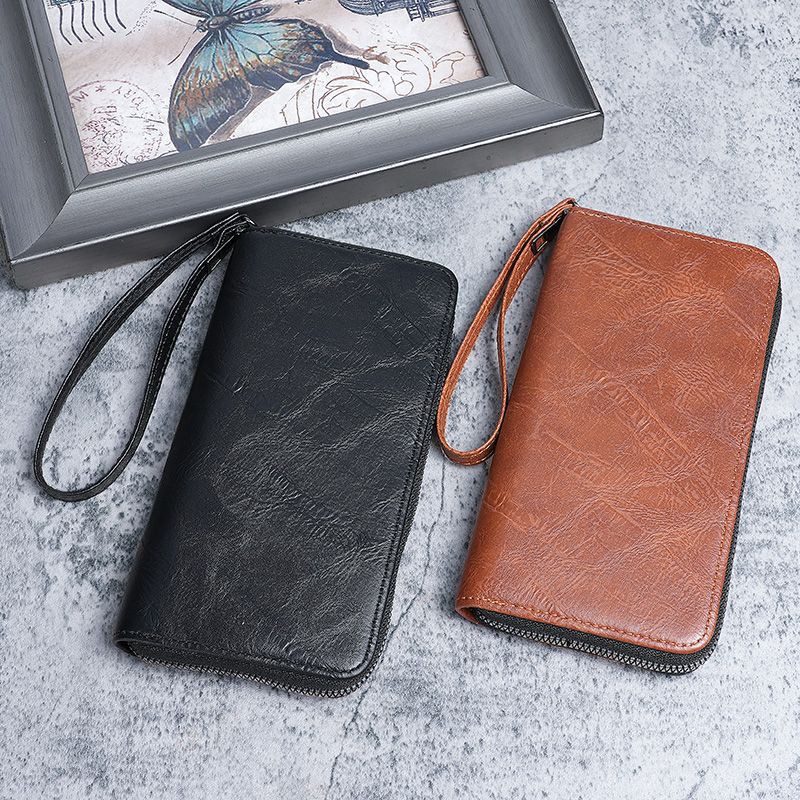 Men's Long Zipper Mobile Soft Thin Business Men's Wallet