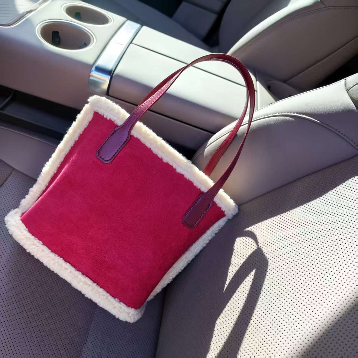 Winter Lamb Wool Versatile Large Capacity Mother Christmas Handbags