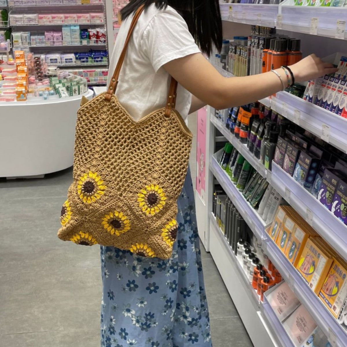 Women's Large Capacity Flower Light Luxury Minority Women's Shoulder Bag