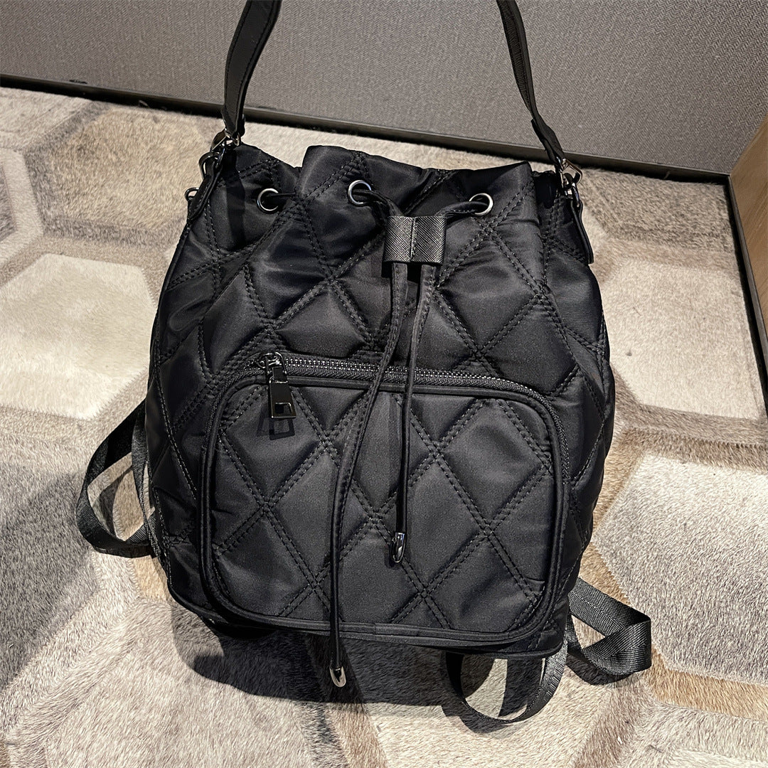 Women's Large Capacity Nylon Cloth Rhombus Shoulders Crossbody Bags