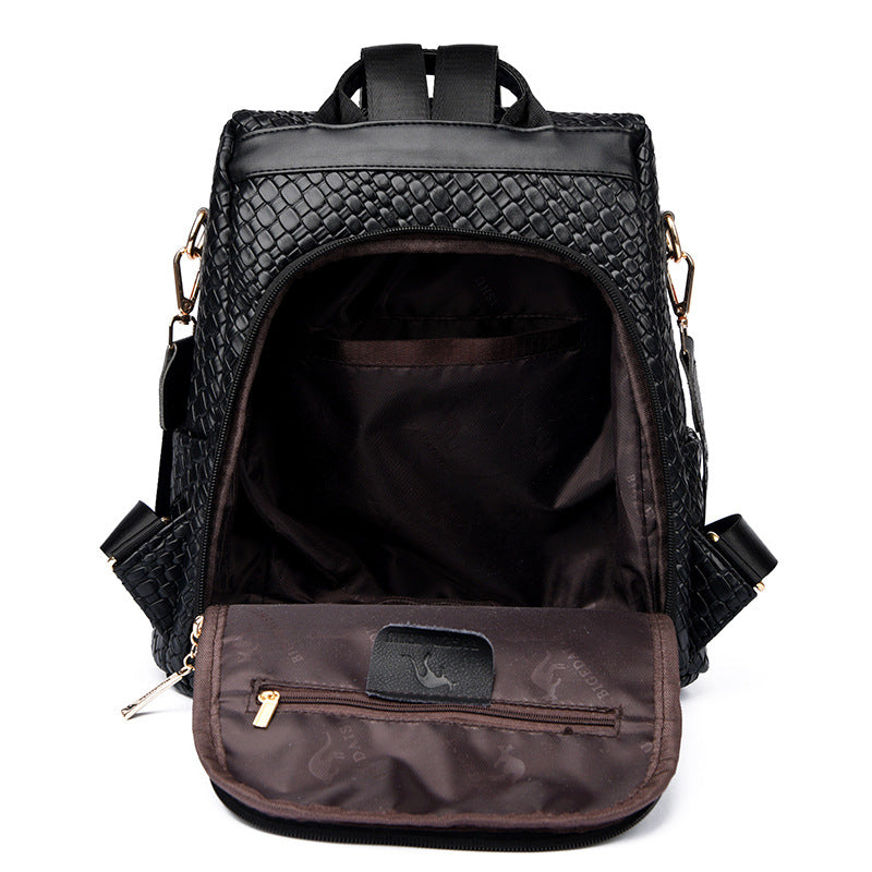 Pretty Popular Woven Leather Cheap Selling Backpacks