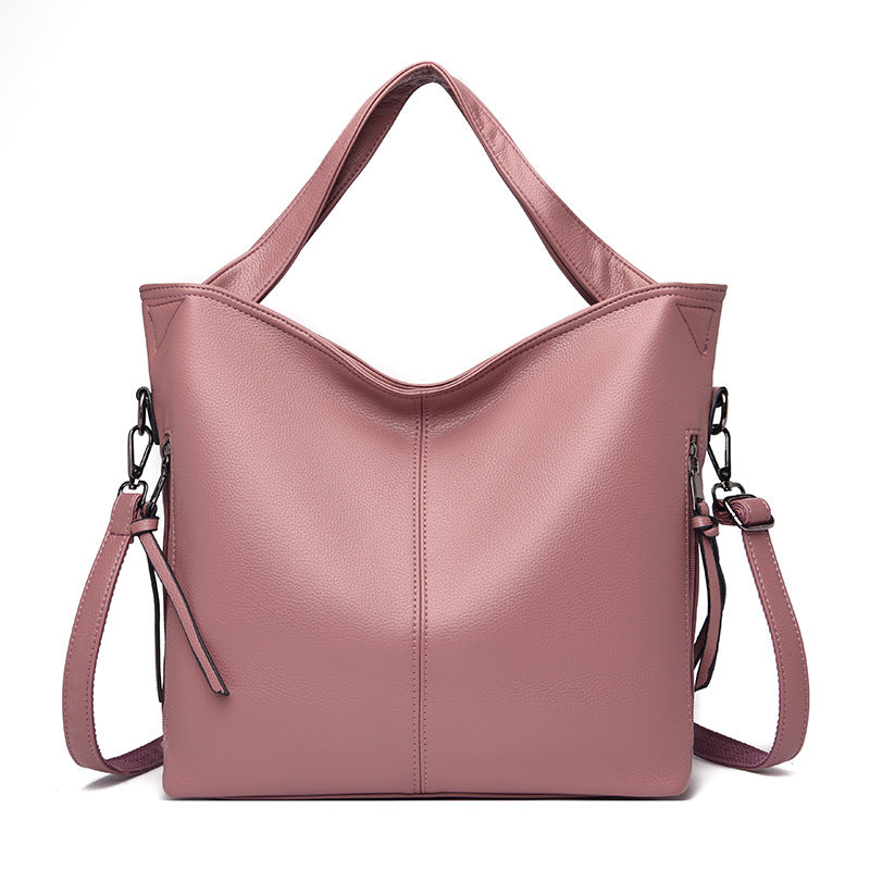 Women's Fashion Luxury Soft Leather With Zipper Shoulder Bags