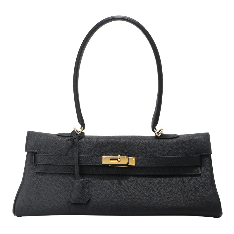 Women's Crosswise Large Size Callie Layer Cowhide Women's Shoulder Bag