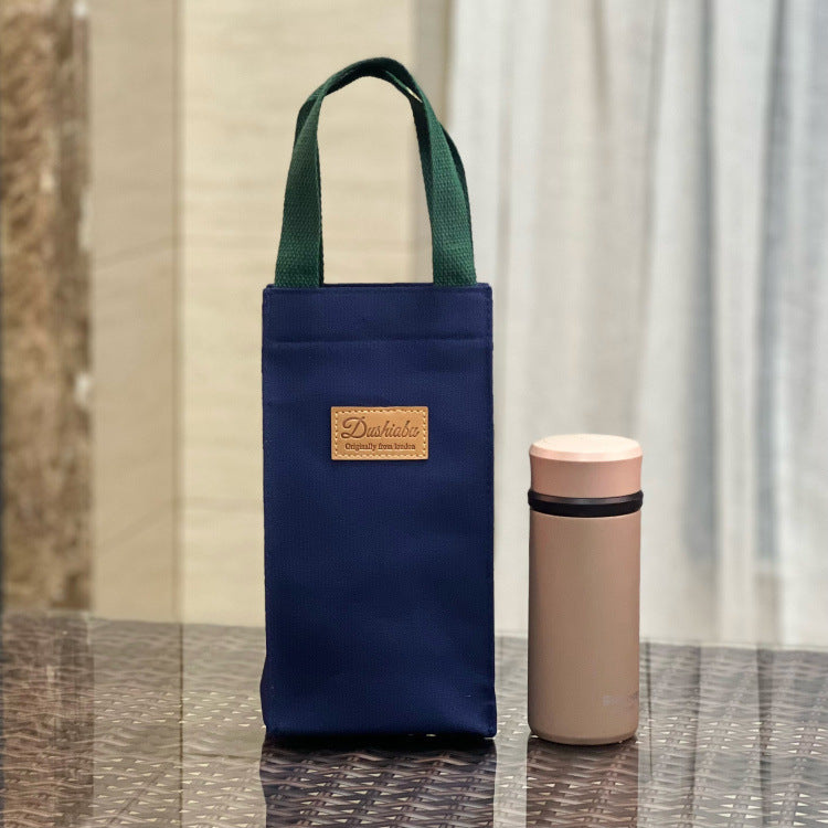 Simple Canvas Portable Water Cup Braised Thermos Women's Handbag