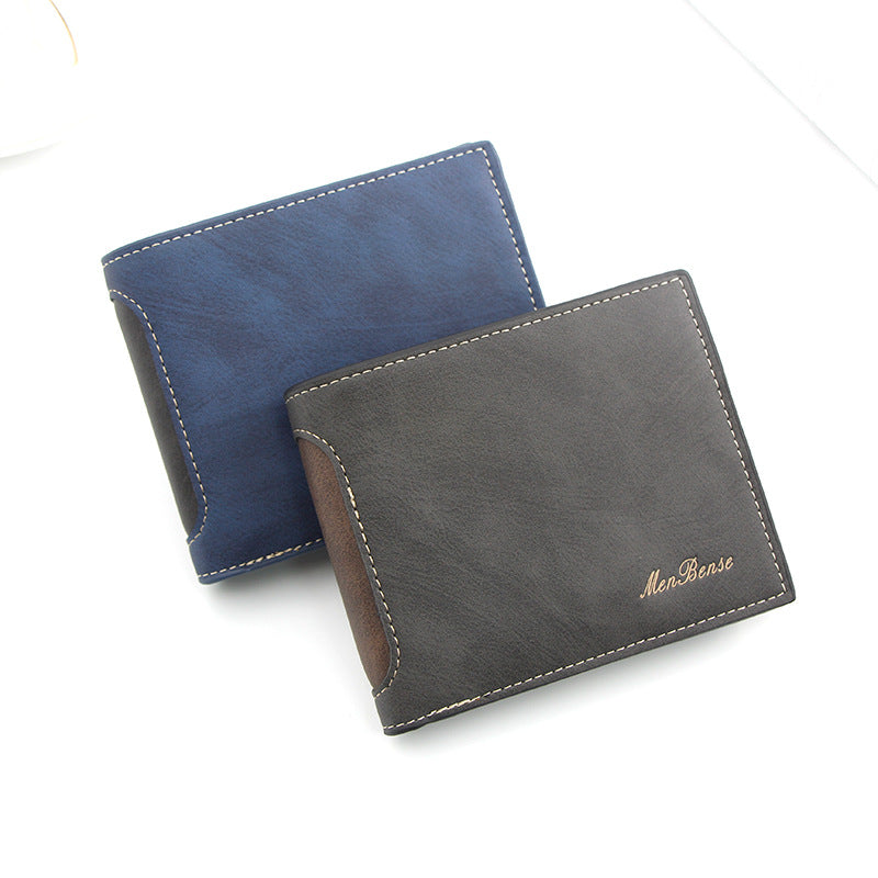 Men's Personalized Short Fashion Patchwork Multiple Slots Men's Wallet