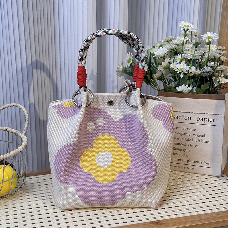 Festival Knitted Portable Out Large Capacity Women's Handbag