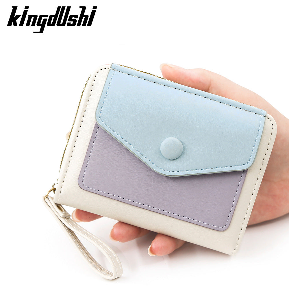 Women's Fresh Simple Contrast Color Expanding Macaron Clutch Ladies Wallet