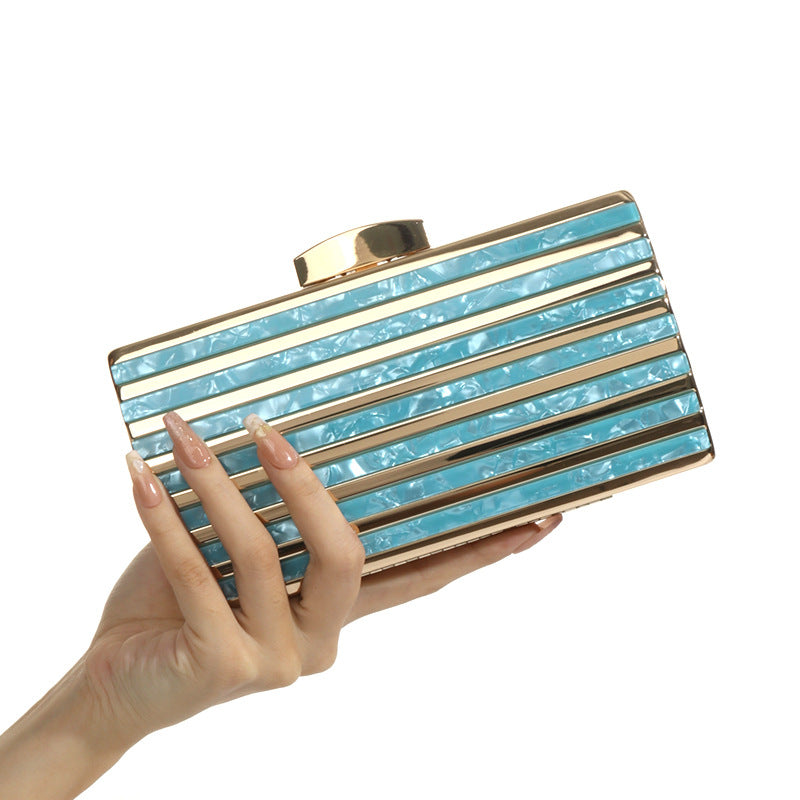 Women's Stylish Dinner Oval Acrylic Chain Evening Bags