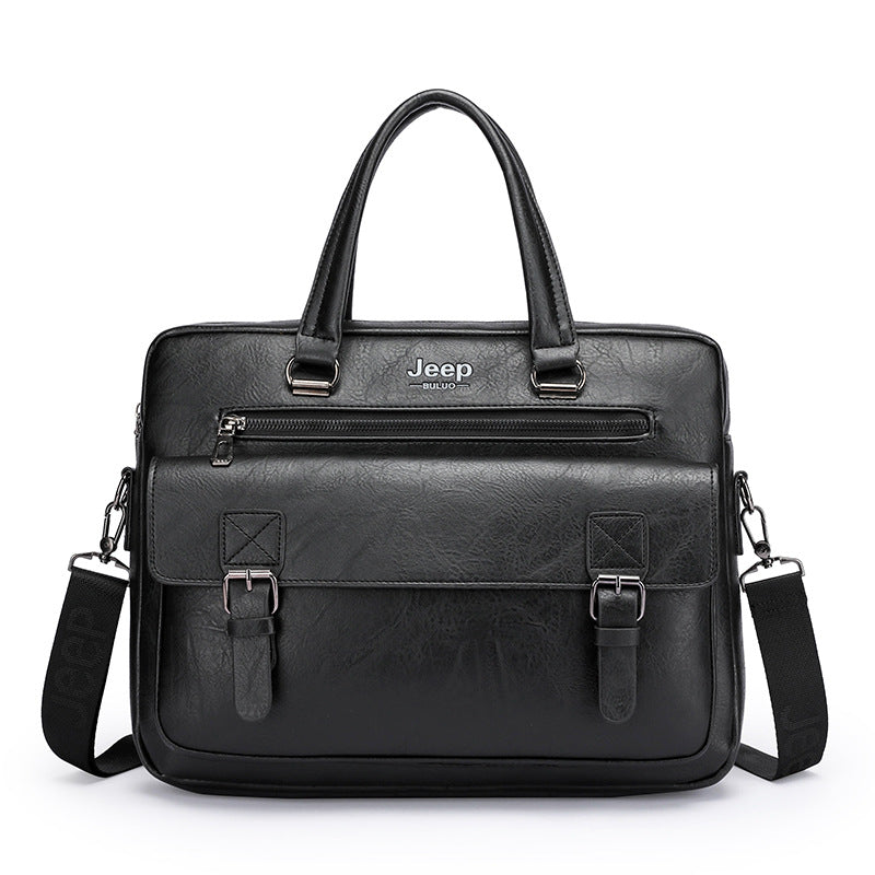 Men's Fashion Jeep Business Retro Leather Men's Briefcases
