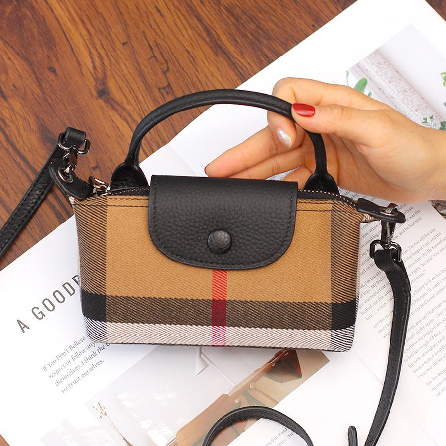 Fashion Canvas Trendy Leather Mini Mobile Bags