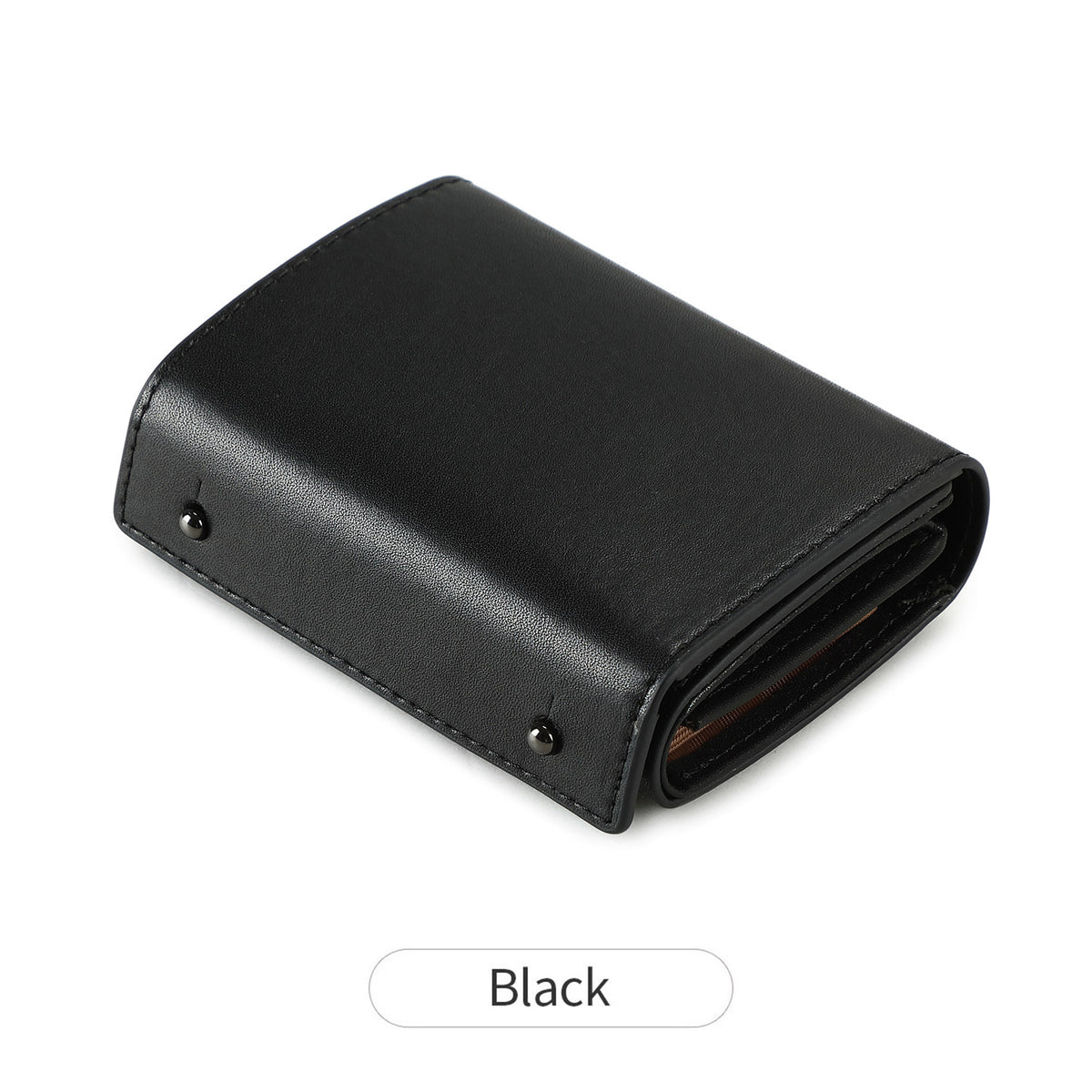 Men's Leather Trifold Multifunctional Business Box Purses
