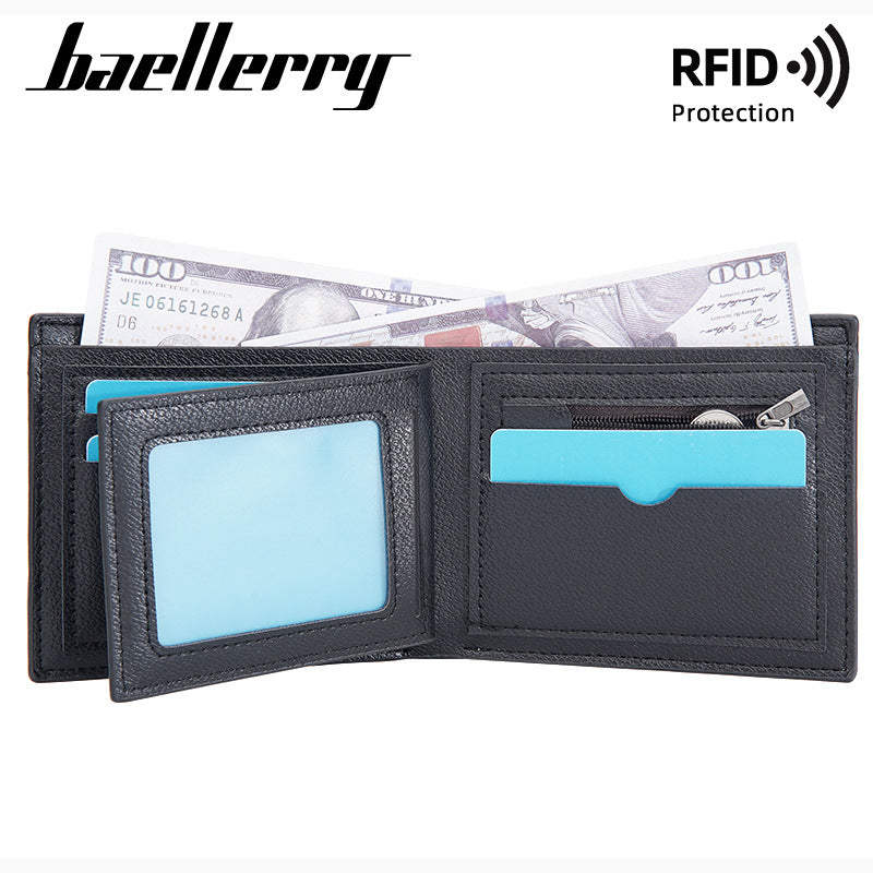 Men's Short Business Multiple Slots Swiping Fashion Coin Purses