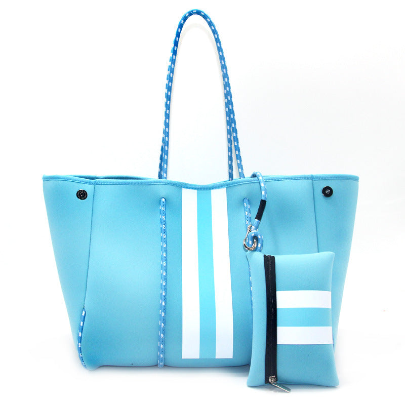 Leopard Print Printed Black Portable Beach Shoulder Bags