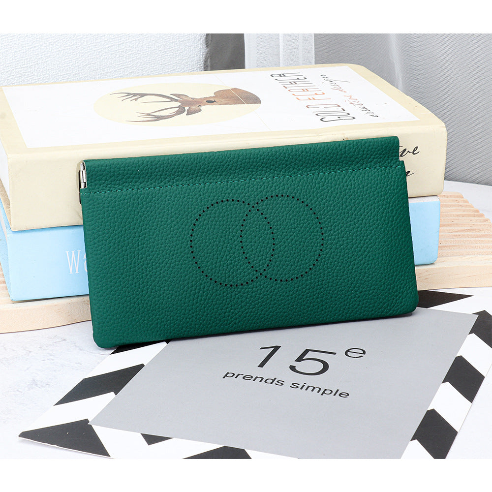 Women's Pure Top Layer Long Cowhide Large Capacity Soft Leather Mobile Ladies Wallet