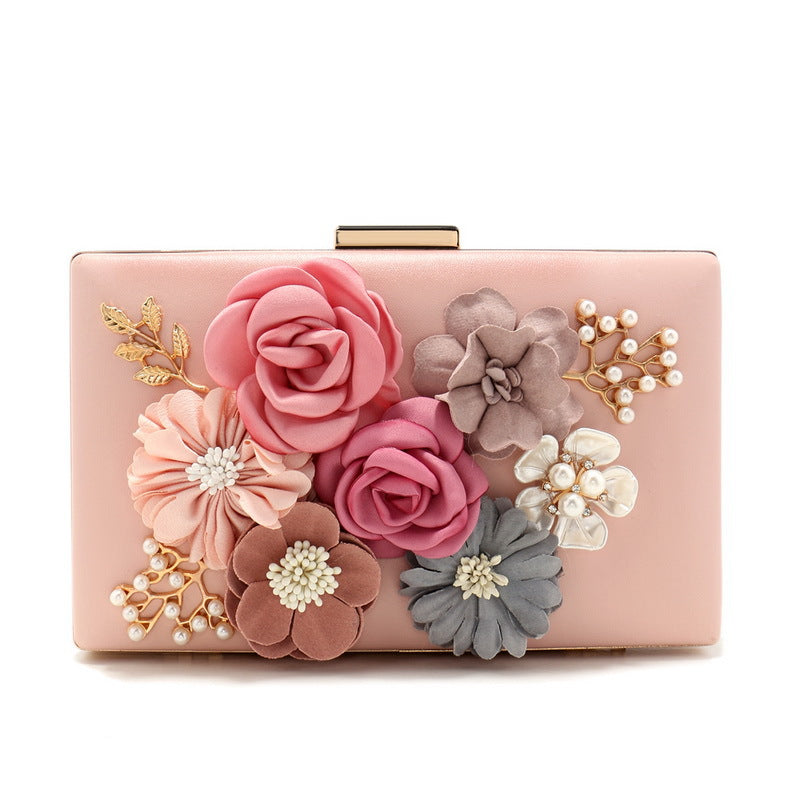 Women's Fashion Flower Dinner Temperament Banquet Clutch All Evening Bags