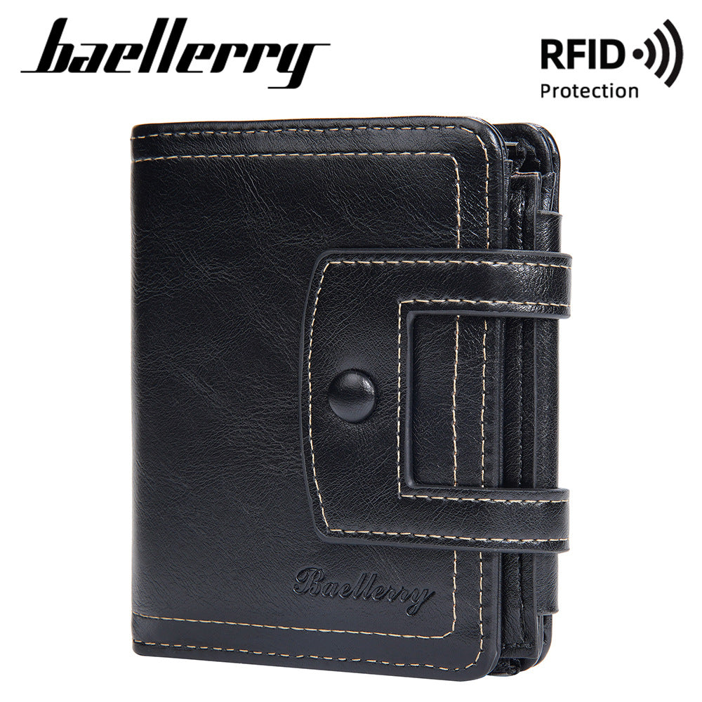 Glamorous Men's Short Multiple Slots Zipper Men's Wallet