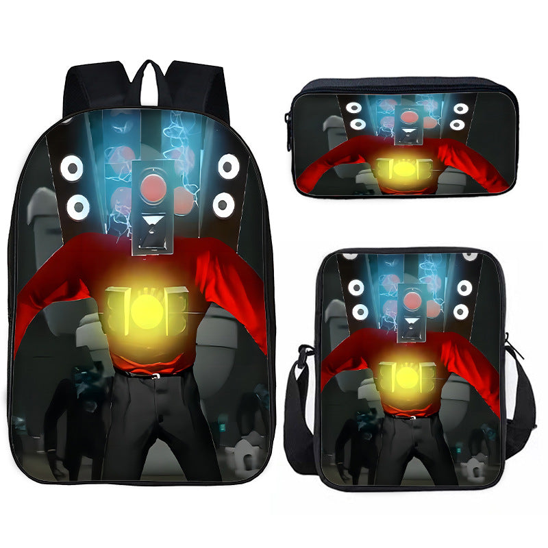 Toilet Primary Secondary Monitor Three-piece Set Elementary School Students' Schoolbags