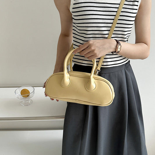 Women's Solid Color High-grade Niche Baguette Handbags