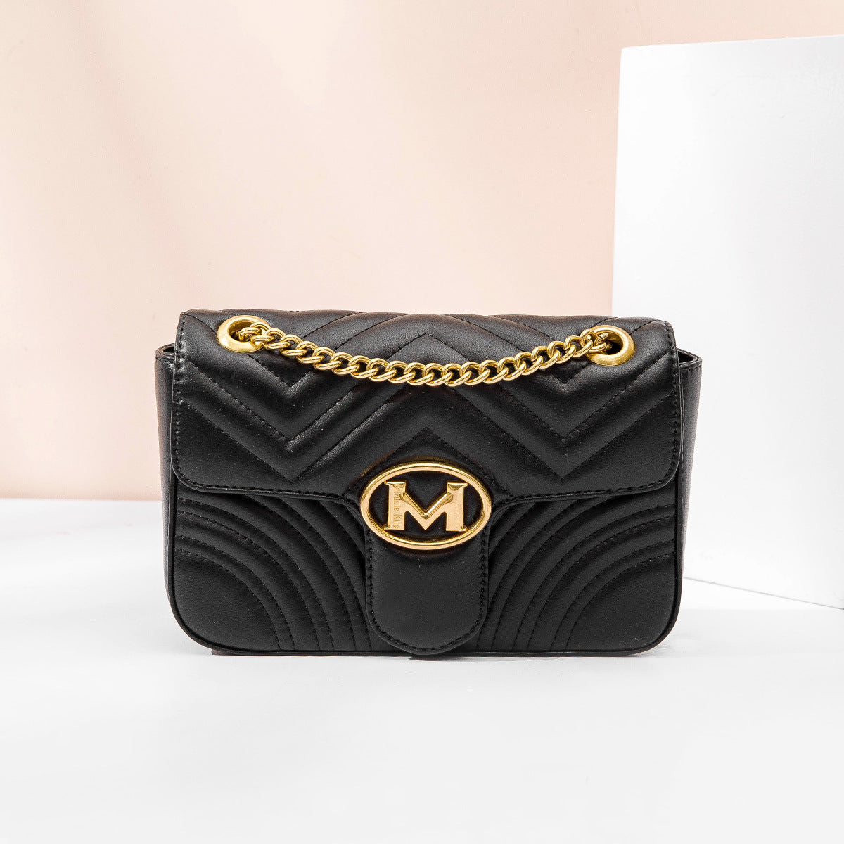 Women's Chain Fashion Water Ripple Plaid Love Shoulder Bags