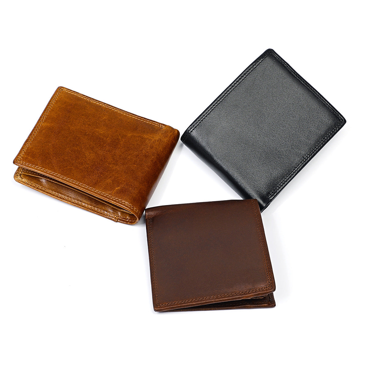 Men's Crazy Horse Leather First Layer Cowhide Men's Wallets