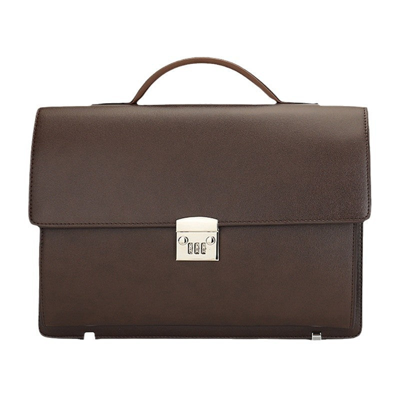 Men's Computer Cowhide Password Genuine Leather Men's Briefcases