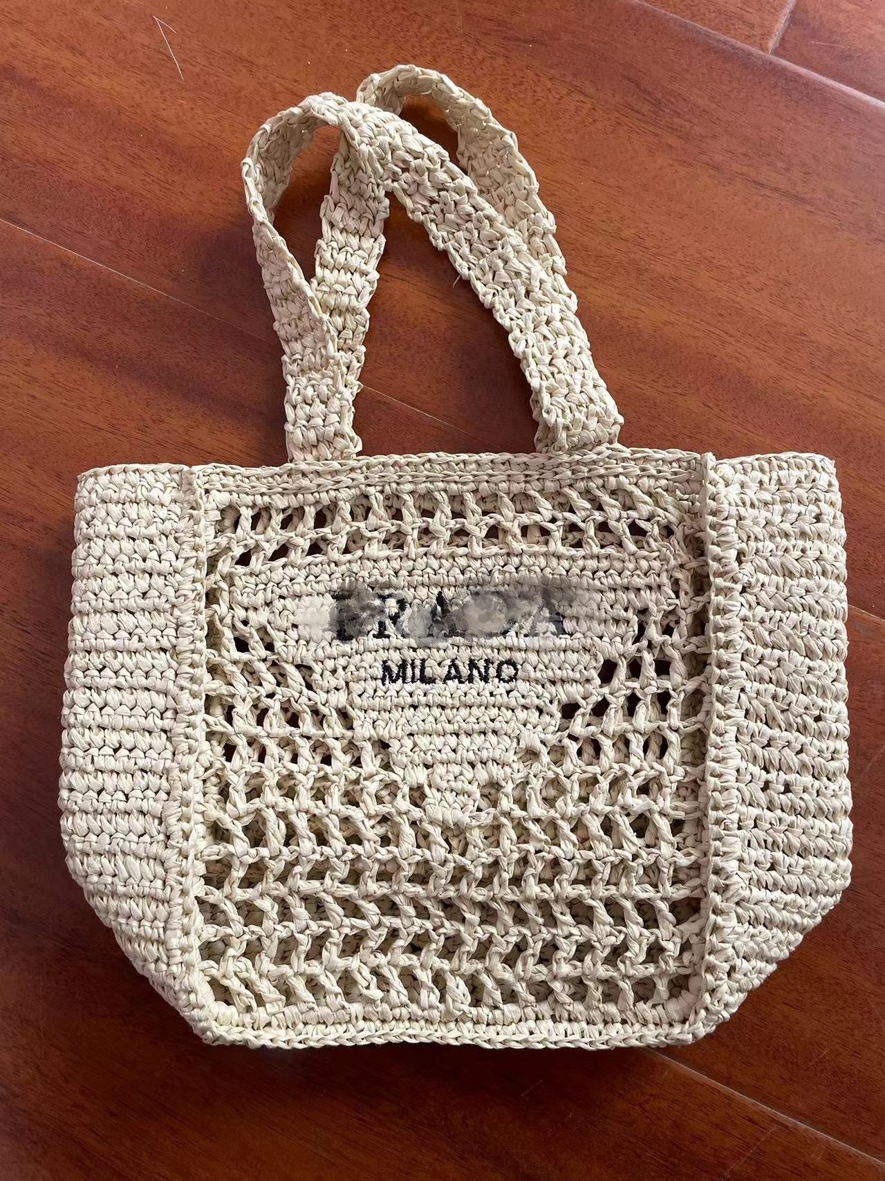 Grass Paper String Encryption Hand-woven Lan Handbags