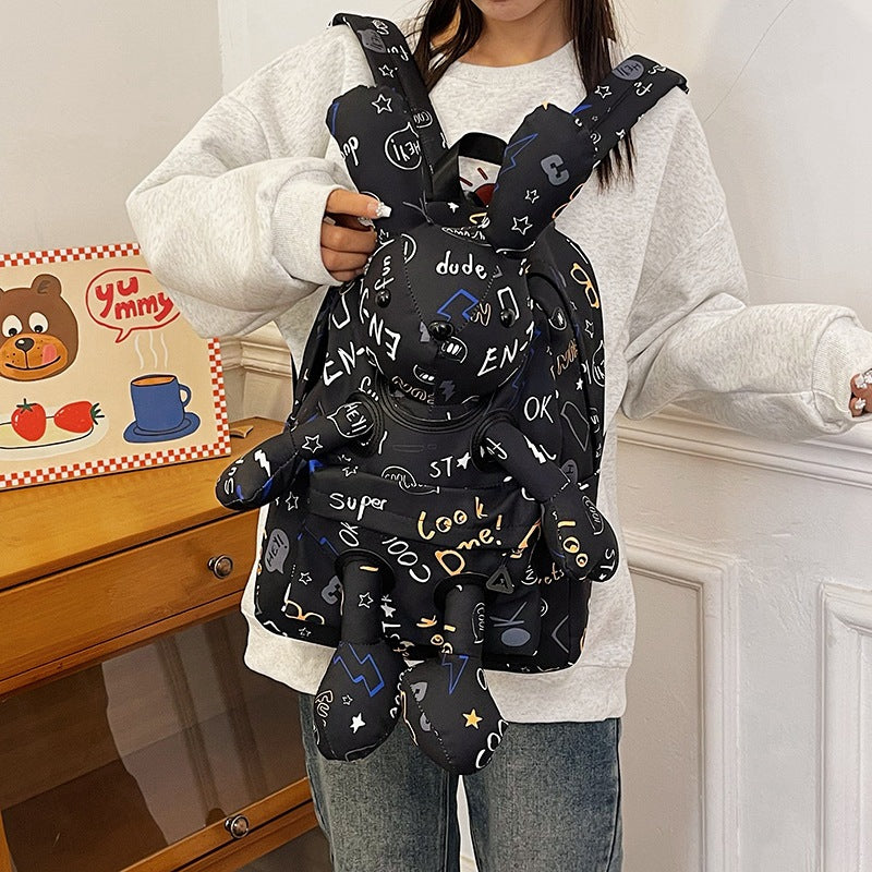 Personality Rabbit Doll Burden Reduction Spine Middle School Students' Schoolbags