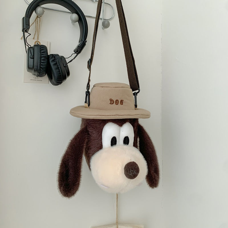 Big Ears Plush Portable Soft Adorable Hat Dog Women's Shoulder Bag