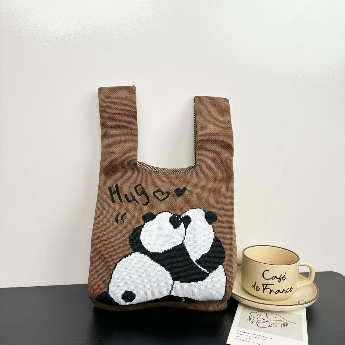 Women's Cute Panda Knitted Gift Niche High-grade Women's Handbag