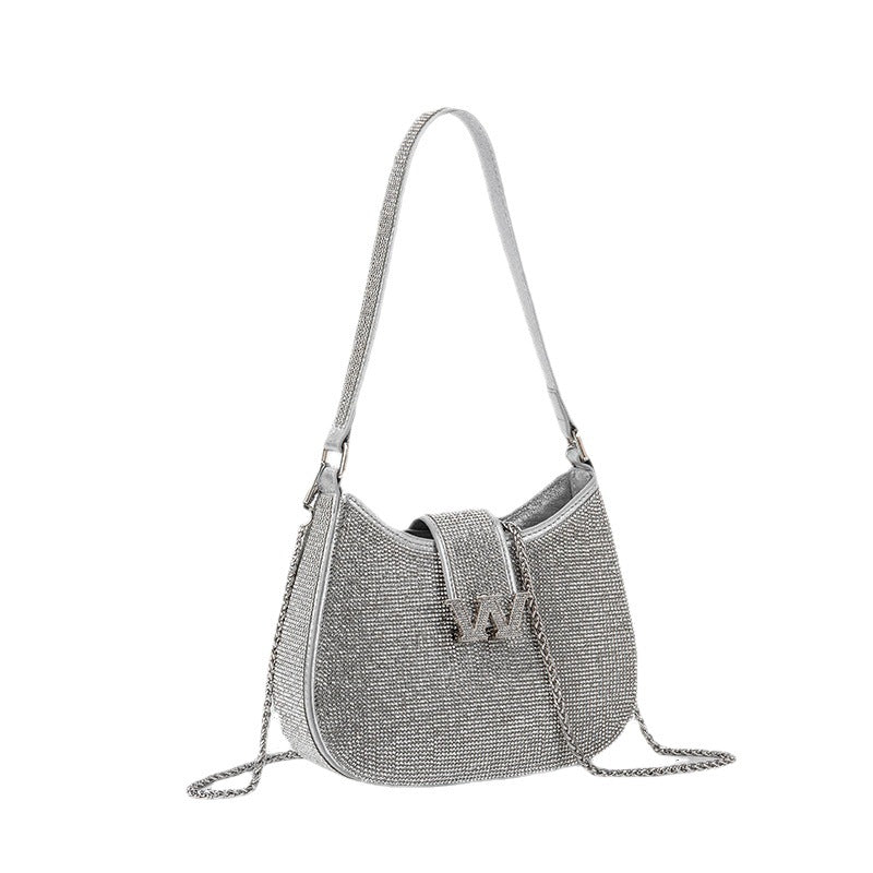 Women's Durable Popular Chain Rhinestone Underarm Armpit Bags