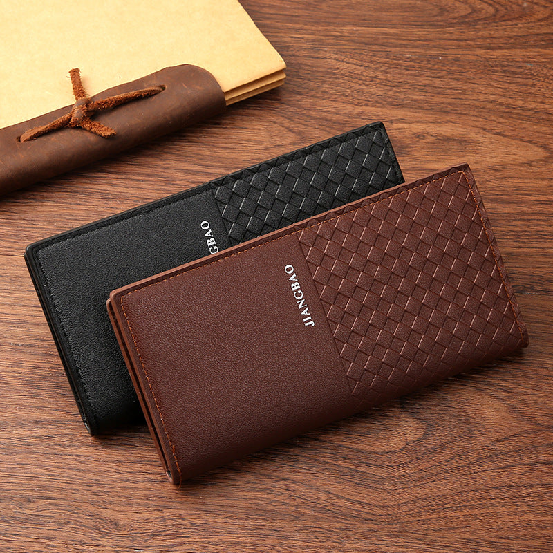 Men's Long Hot Korean Style Plaid Trendy Men's Wallet