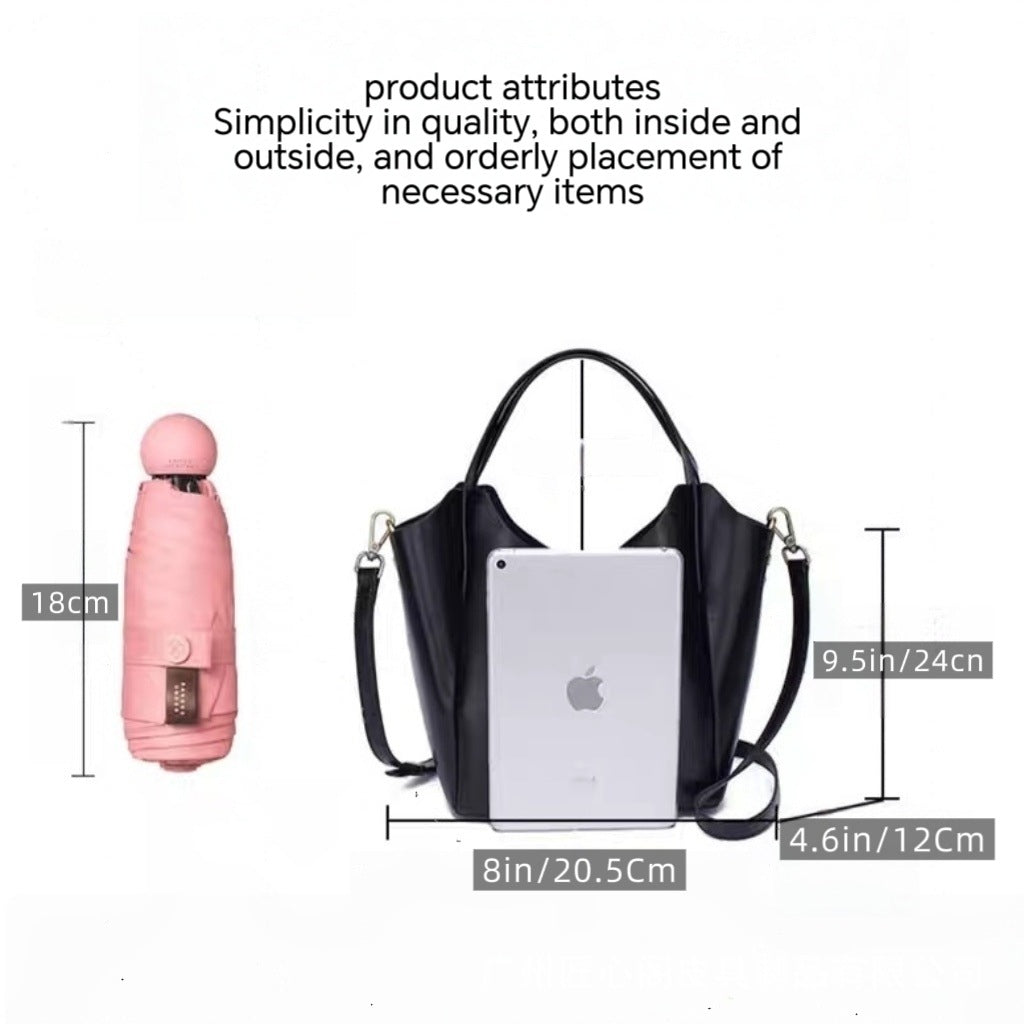 Creative Genuine Leather Storage Commuter Large Capacity Women's Messenger Bag