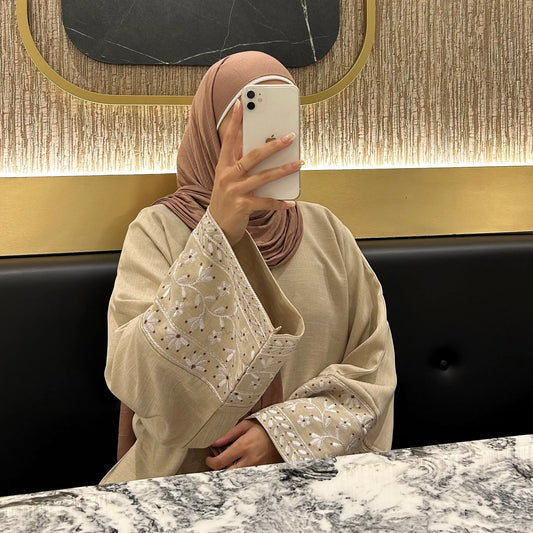 Slouchy Turkish Embroidery Elegant Dress Robe Clothing