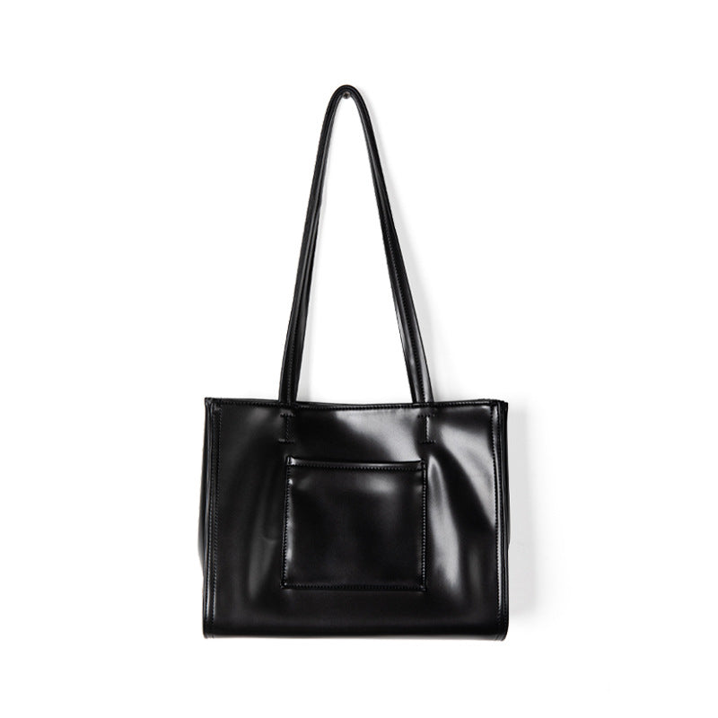 Women's Patent Leather Underarm Simple Commute Large Shoulder Bags