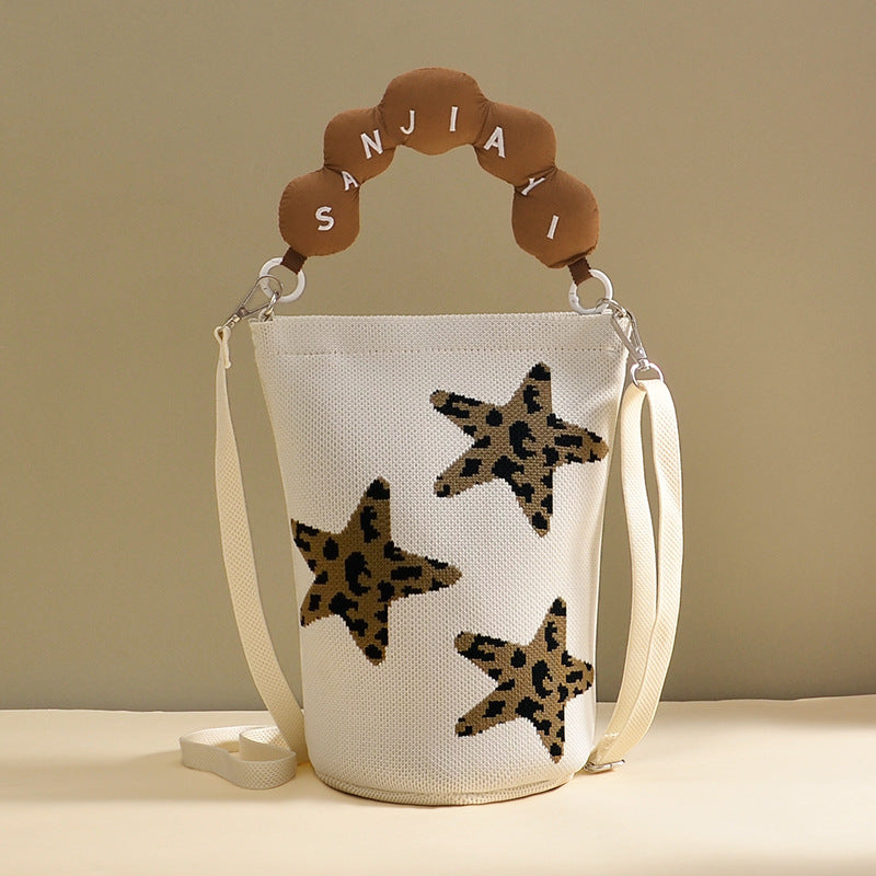 Women's Korean Style Knitted Cute Cartoon Unique Dopamine Flying Women's Handbag
