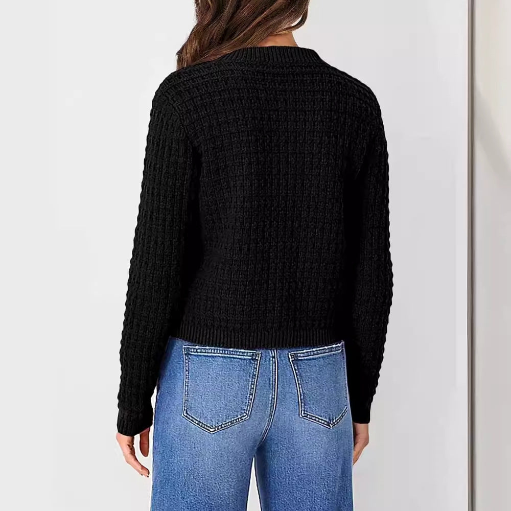 Women's Temperament Crew Neck Knitted Retro Casual Knitwear