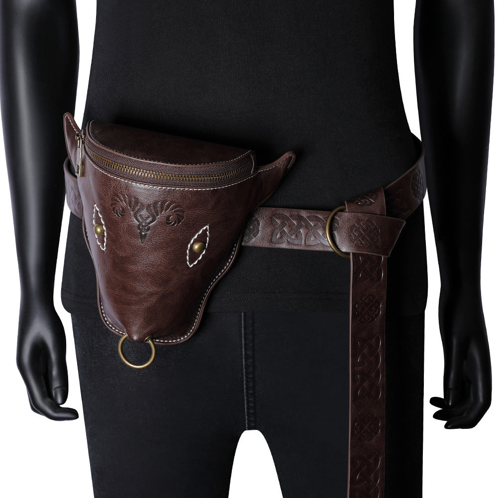 Viking Style Medieval Knight Retro Embossing Men's Waist Packs