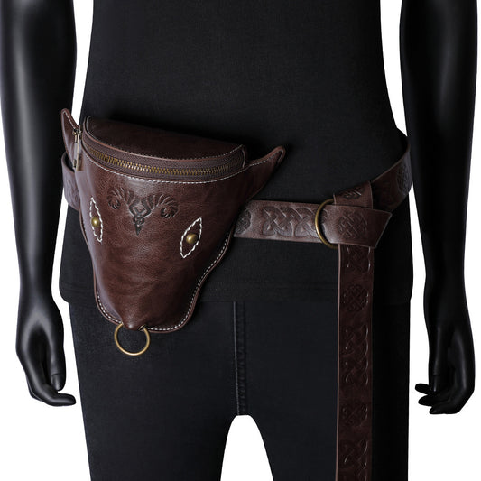 Viking Style Medieval Knight Retro Embossing Men's Waist Packs