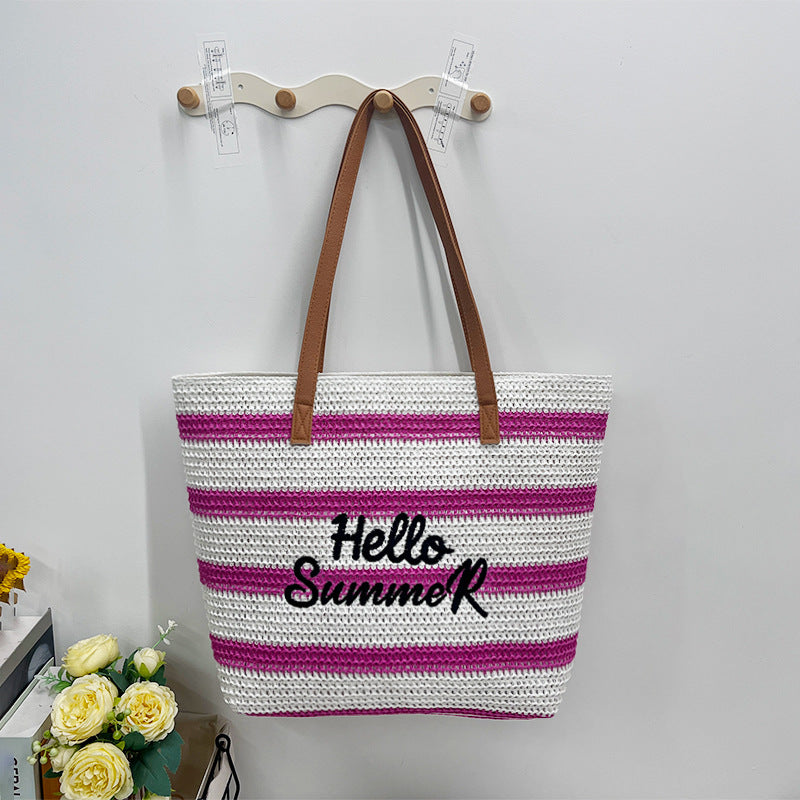 Women's Straw Shopping Mummy Beach Large Capacity Women's Shoulder Bag