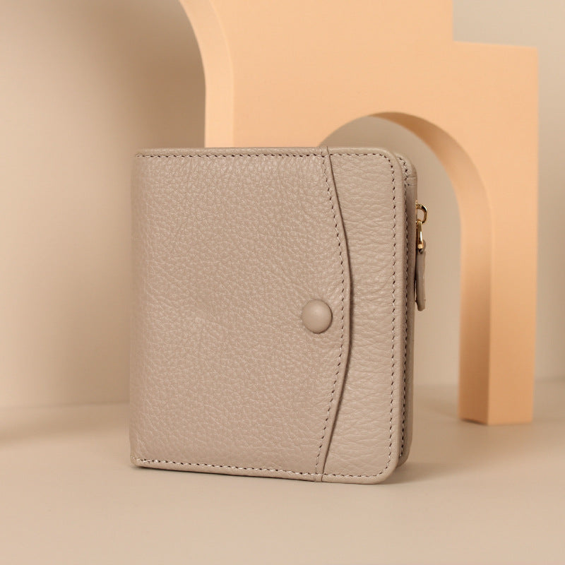 Women's Handmade First Layer Cowhide Mini High Card Holder