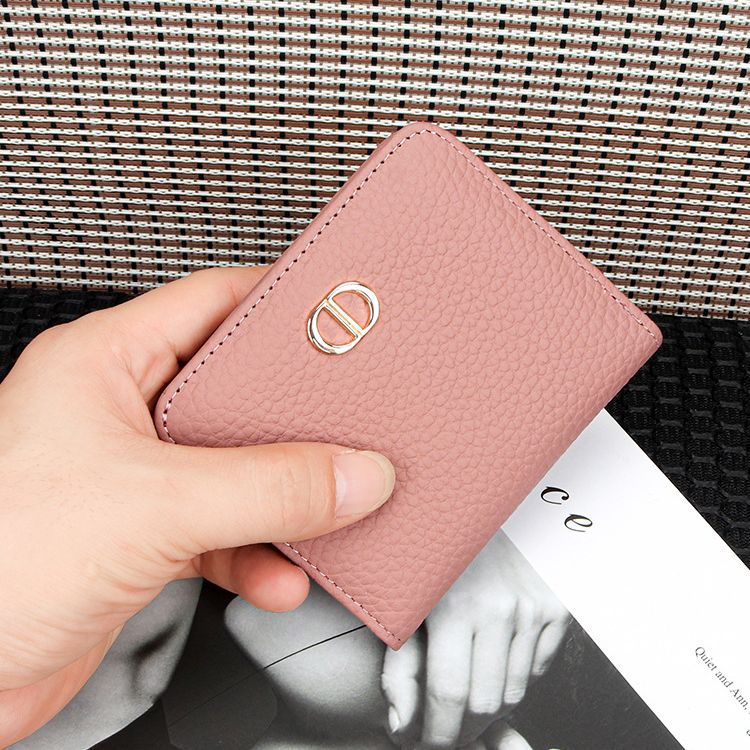 Women's Leather Short First Layer Cowhide Korean Style Cute Ladies Wallets