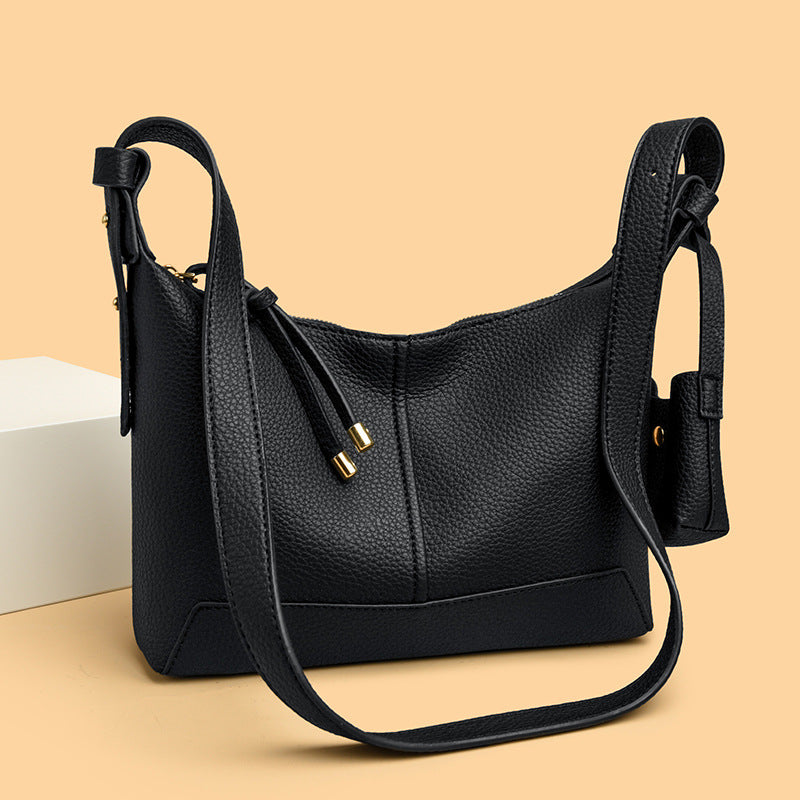 Fashion Litchi Pattern Soft Leather Niche Commuter Women's Messenger Bag