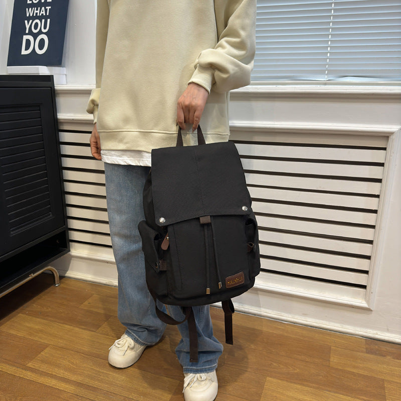 Men's Capacity High-grade Simple Solid Color Early Backpacks