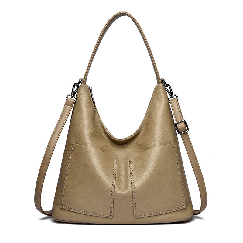 Women's Large Capacity Soft Leather Underarm Commuter Women's Shoulder Bag