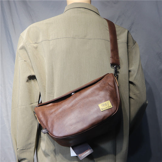 Men's Fashion Three Boxes Trendy Saddle Minimalist Men's Shoulder Bags