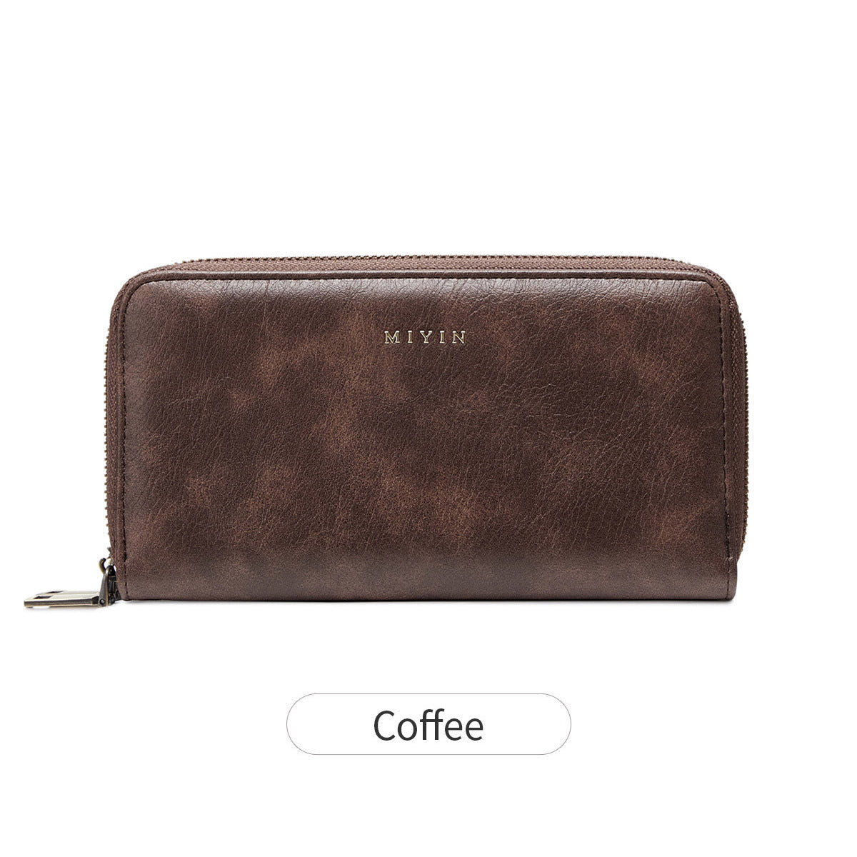 Women's Swiping Double Zipper Large Capacity Long Vintage Ladies Wallet