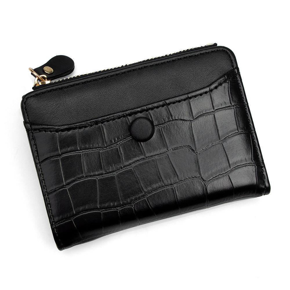 Women's Vintage Stone Pattern Multiple Slots Side Zipper Purses